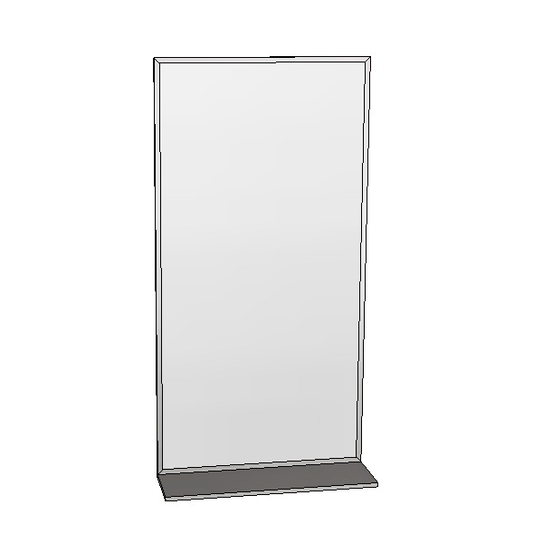 Britex Channel Frame Mirror w/Shelf (460 x 910)