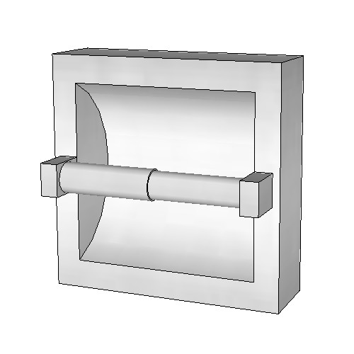 Britex Single Toilet Paper Dispenser (Recessed, No Hood, Bright Finish)