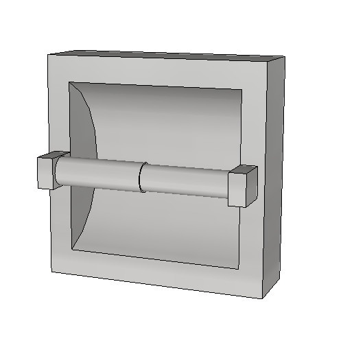 Britex Single Toilet Paper Dispenser (Recessed, No Hood, Satin Finish)