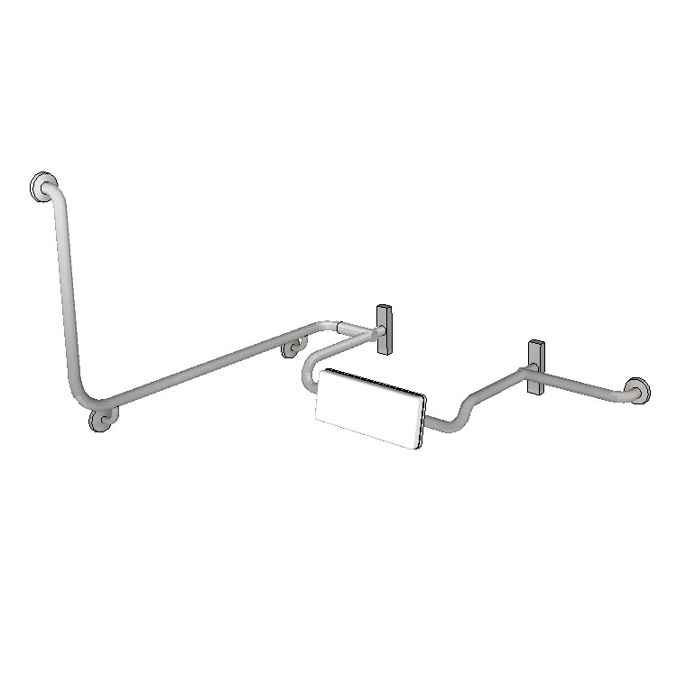 Britex Adjustable Polyurethane Backrest w/Combination Rear Rail 90° Extension (RHS)