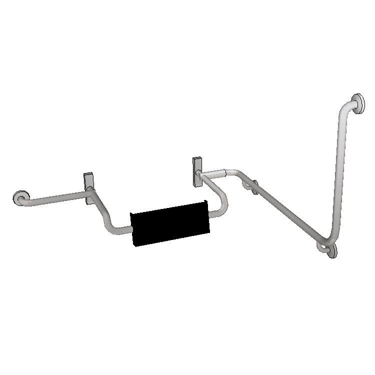 Britex Adjustable Vandal Resistant Backrest w/Combination Rear Rail 90° Extension (LHS)