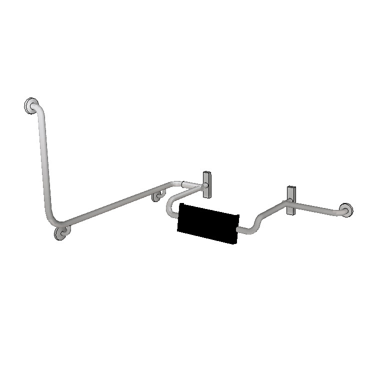Britex Adjustable Vandal Resistant Backrest w/Combination Rear Rail 90° Extension (RHS)